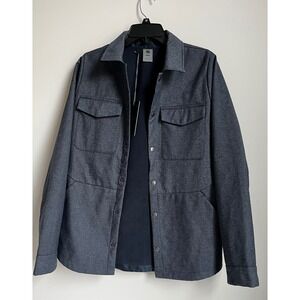 VRST Mens Shirt Jacket Small Button Down Pockets‎ Collared Blue Gray Sz SNWT
